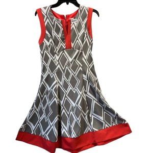 Signature by Robbie Bee, women dress, size 6, color gray orange